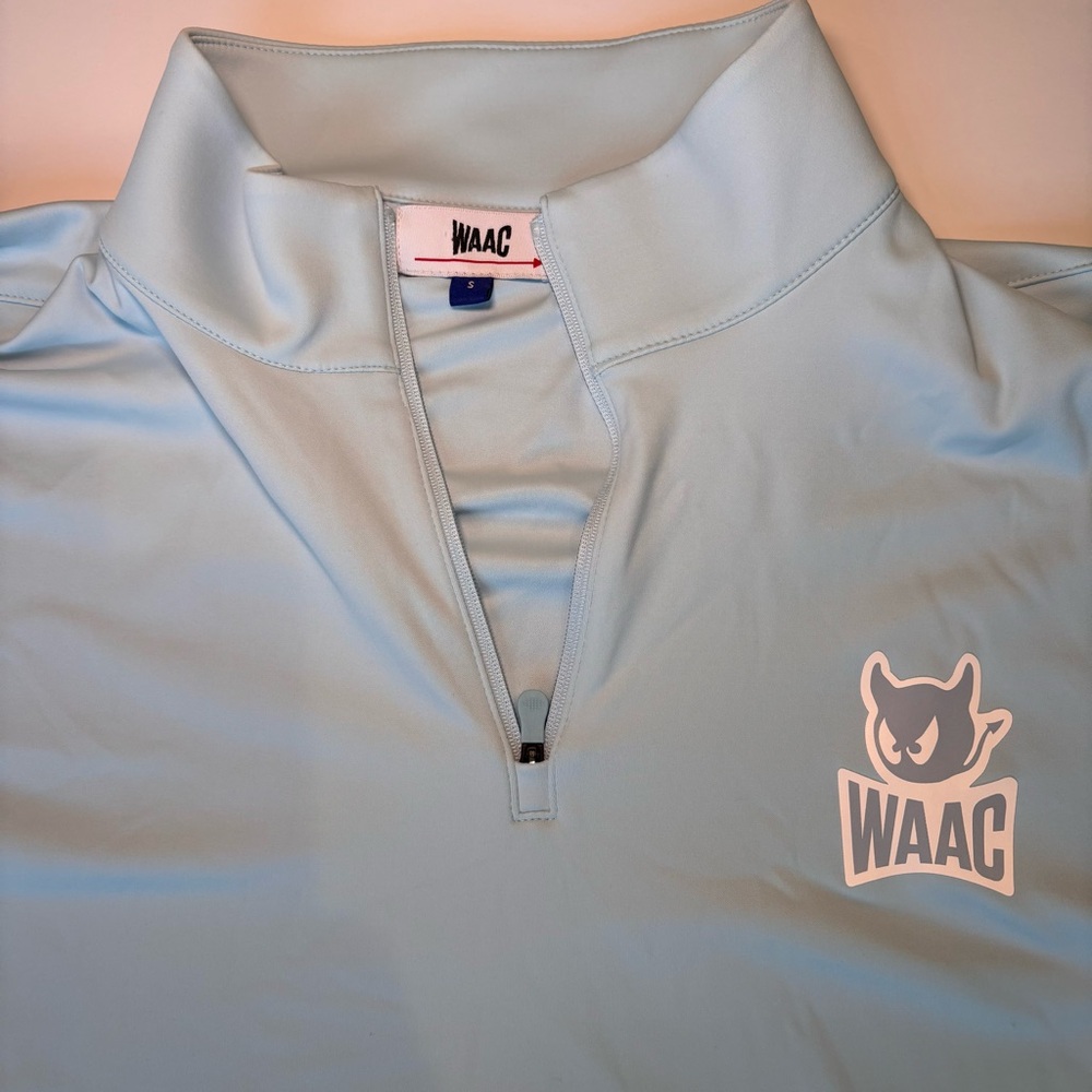 WAAC Golf Mens S Light Blue Long Sleeve 1/4 Zip Pullover WMTB4250-01